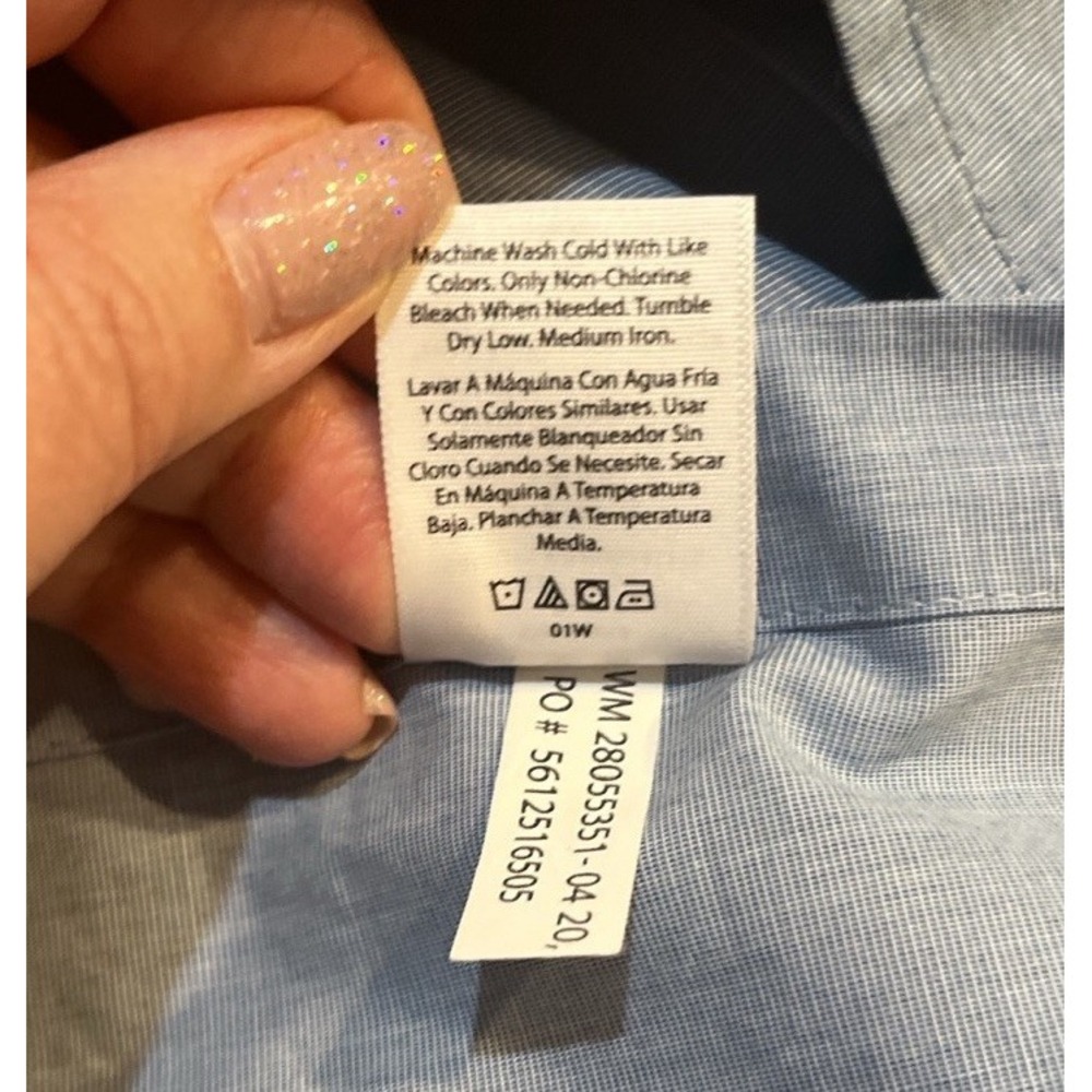 George Classic Fit Men's Poplin Blue Long‎ Sleeve Button Down Shirt 3XL (54-56) - Picture 4 of 8